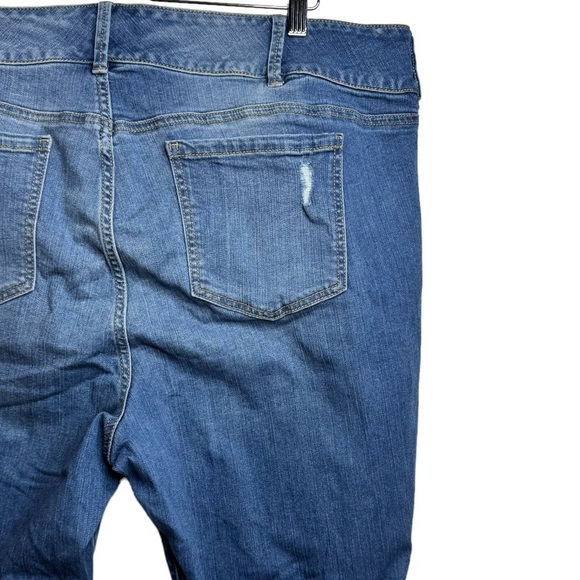 Torrid Distressed Ripped Stretch High Rise Skinny Leg Blue Jeggings 24 Regular - Picture 12 of 16